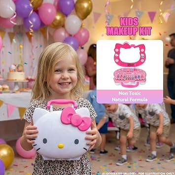 Hello Kitty Face Makeup Vanity Set with Light-Up Mirror