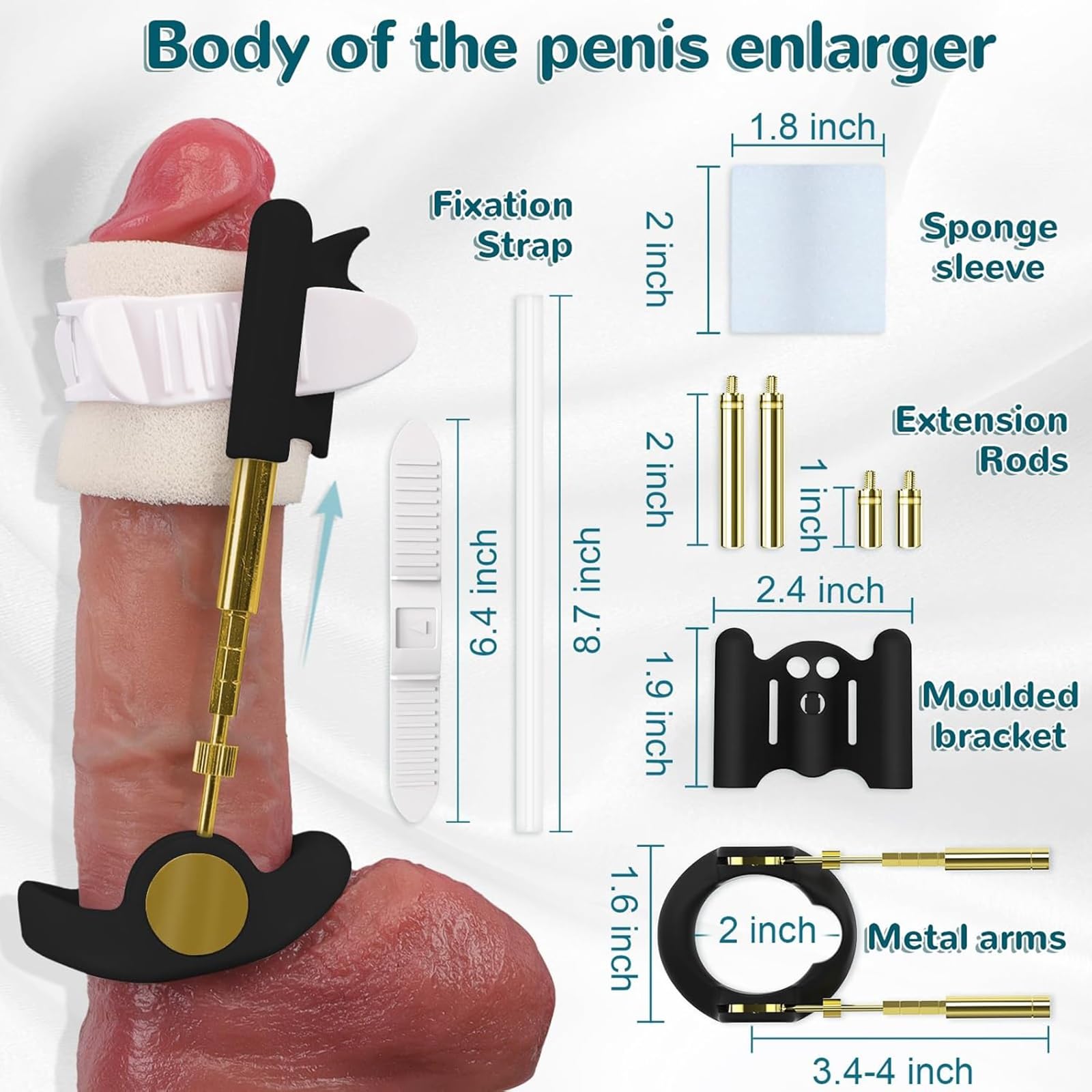 Kit de bomba de pene extensor, dispositivo estiramiento ajustable for alargamiento pene, juguetes sexuales portátiles for hombres, dispositivo tracción agrandamiento, juguetes y juegos sexuales