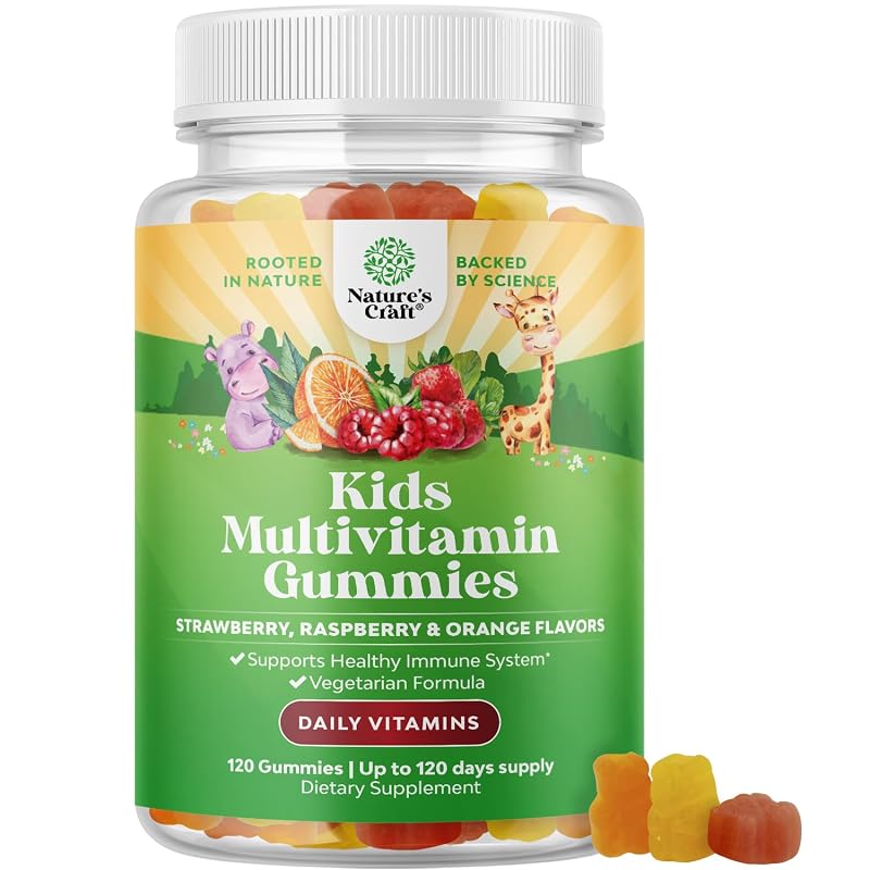 Natures Craft Multivitamínico infantil em gomas com vitaminas A, C e D3 e zinco, 120 gomas