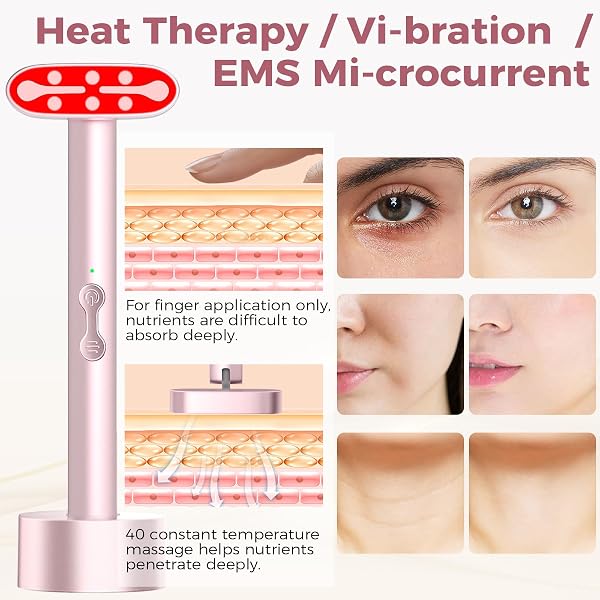 Red Light Therapy Device for Face, LED Facial Massager Wand for Skin Care at Home Face S culpting Tool for Neck - 2
