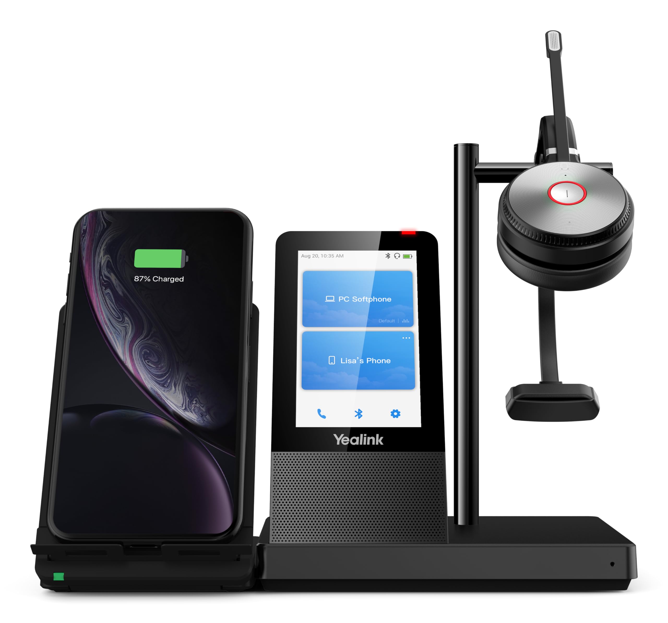 Yealink WH66 Mono UC Systèmes de conférences Audio personnelle sans Fil Arceau Bureau/Centre d'appels USB Type-A Bluet