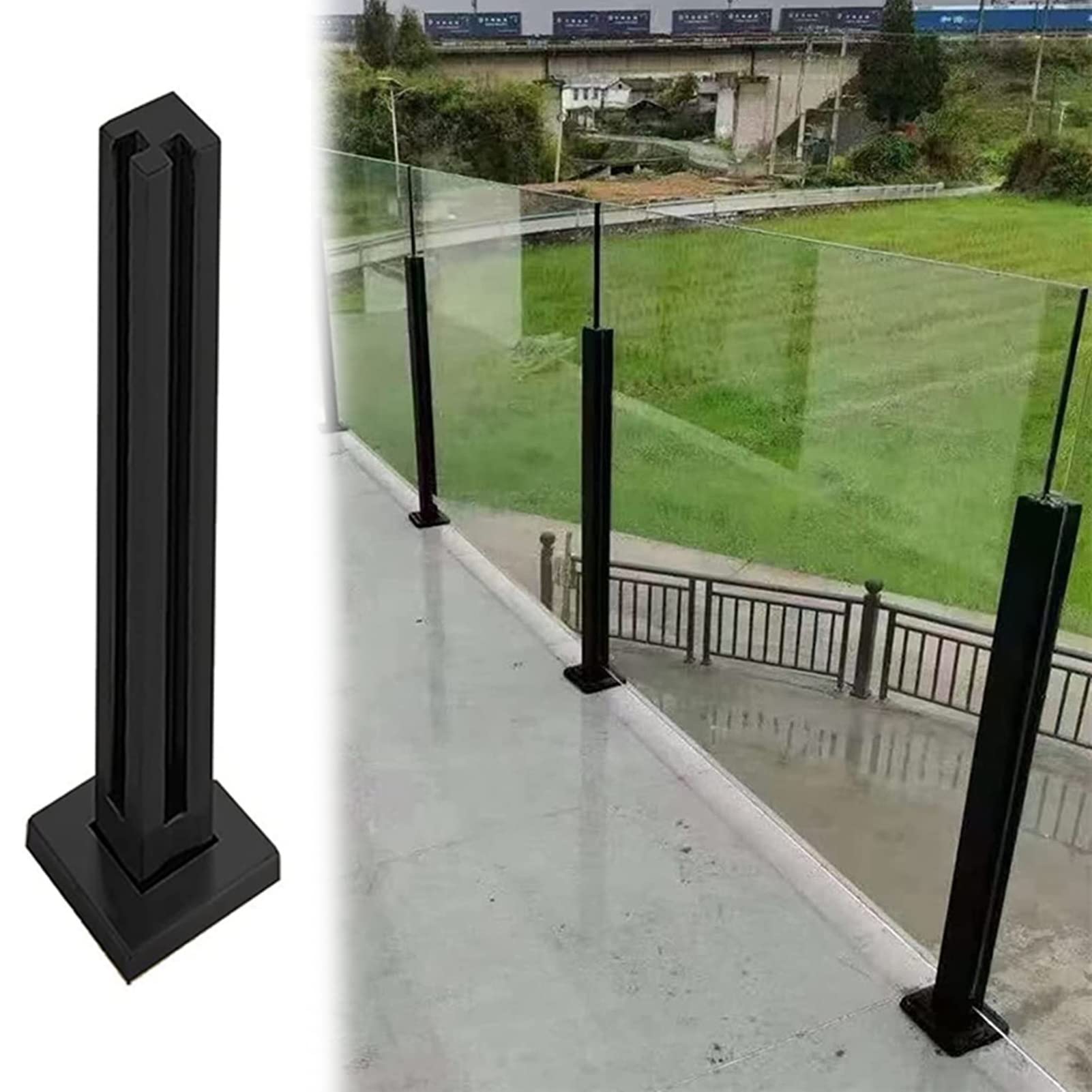 Poteau de garde-corps en verre robuste pour fixer facilement vos panneaux sans soudure complexe