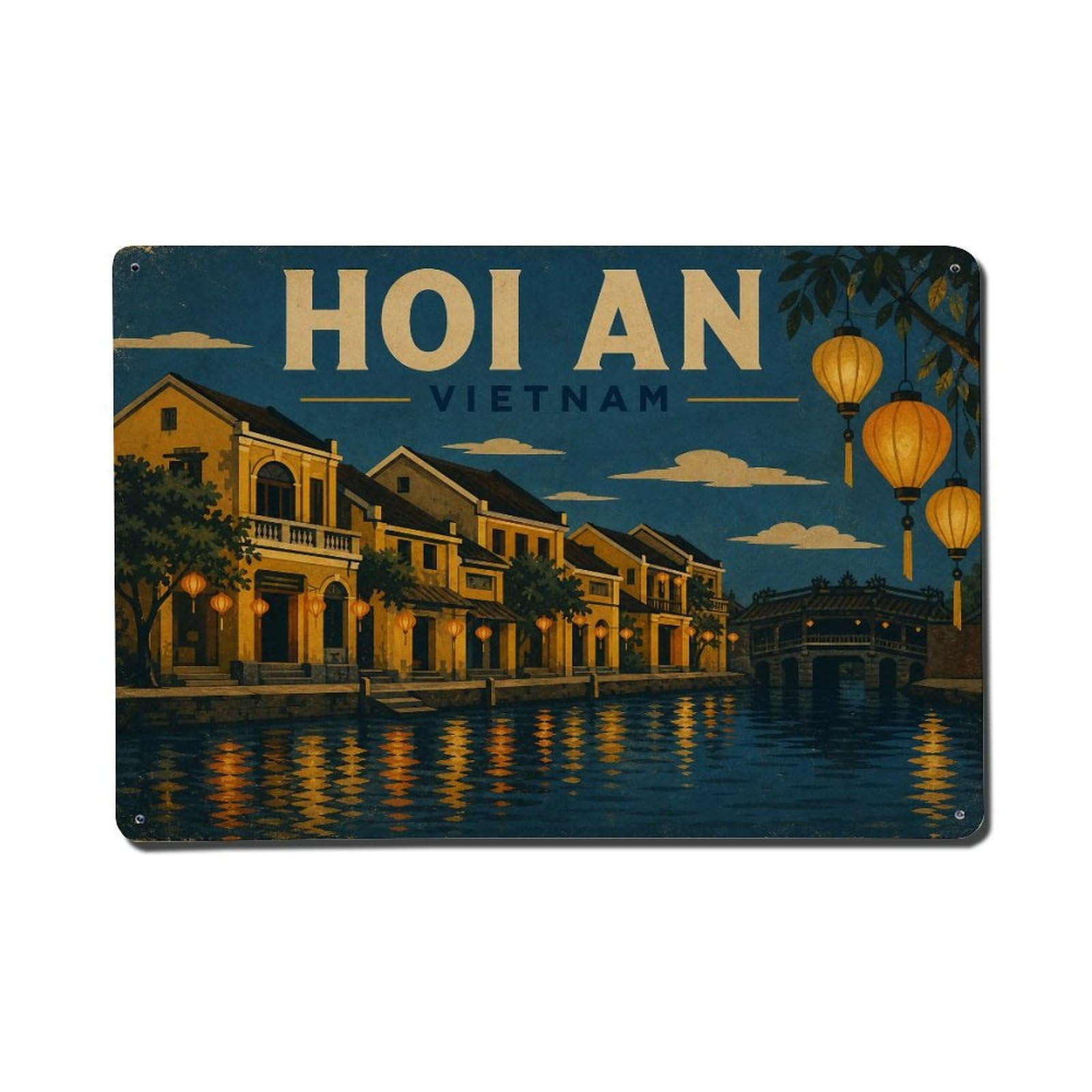 Fqcyn Style Metal Tin Sign Retro Travel Vietnam Hoi An