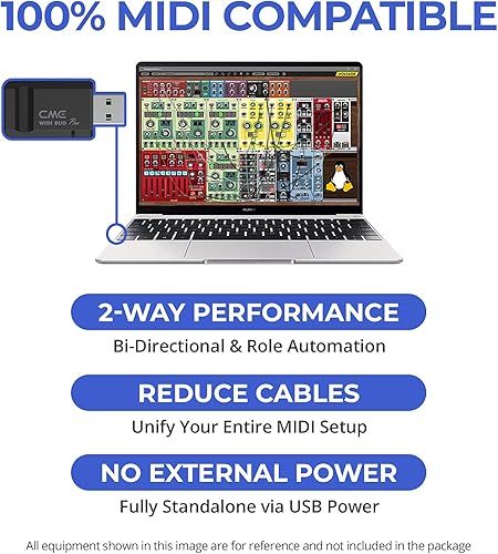 Miniatura 13 de CME WIDI Thru6 BT - MIDI Thru/Split de 2 en 6 salidas con DIN de 5 pines y MIDI Bluetooth - tecnología a prueba de futuro, transferencia de alta