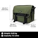 CarryPro Shockproof Camera Bag for DSLR/SLR - Water-Resistant Camera Sling Bag with Padded Compartment for Drone & Tripod, Multiple Pockets & Quick Release Buckles, 10L fits 14inch Laptop, Green gallery image