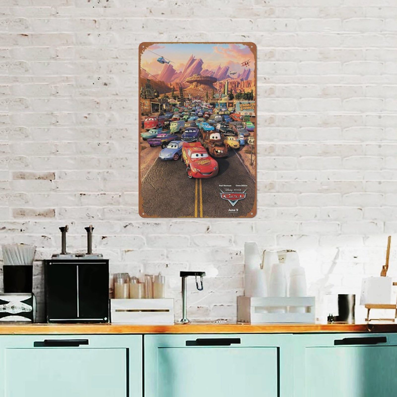 Amazon.co.jp: カーズ 2006年 映画ポスター レトロ メタルサイン
