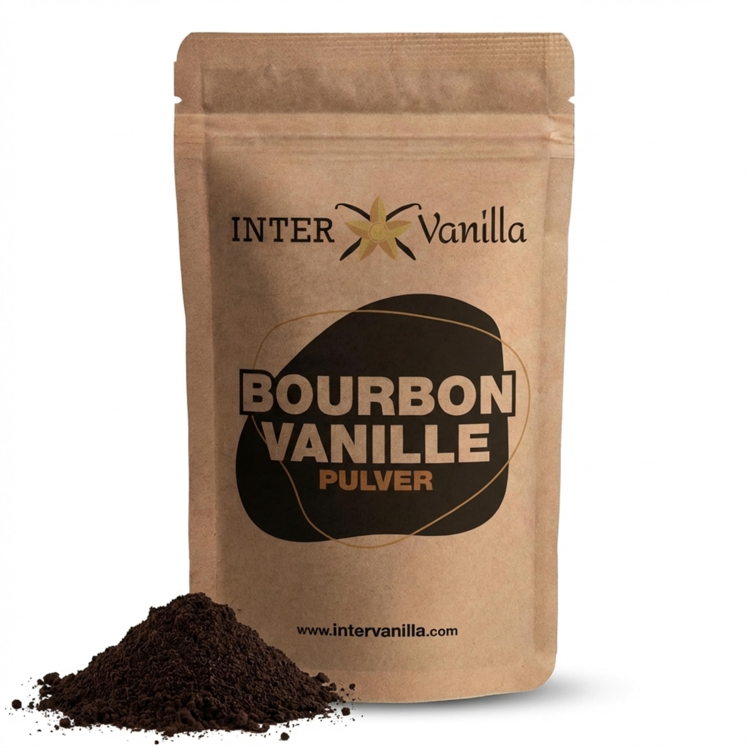 InterVanilla Bourbon Vanillepulver 100g, Vanille gemahlen aus echter Bourbonvanille. Vanilla Powder aus Madagaskar ohne Zusätze