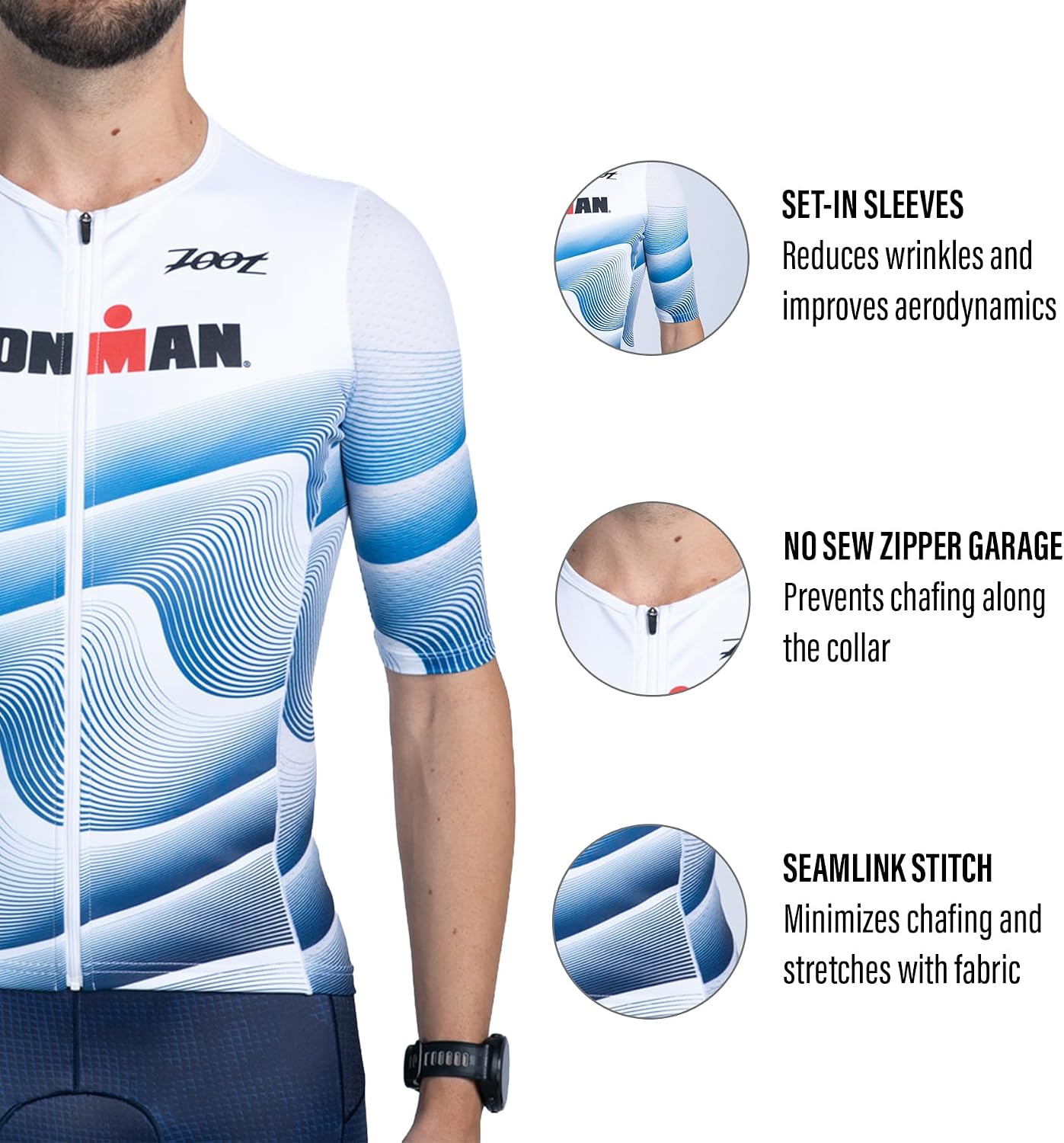 Zoot Men’s LTD Tri Aero Jersey, Short Sleeve Triathlon Race Jersey with UPF Sun Protection & Pockets