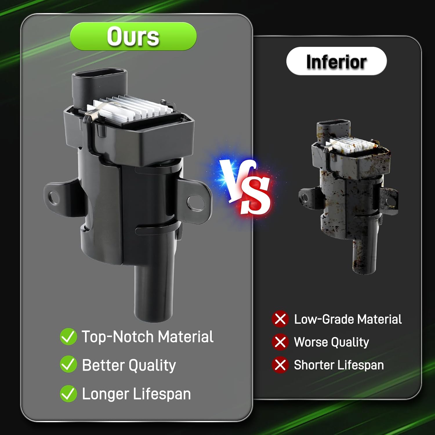 UF262 Ignition Coil 41962 Iridium-Platinum Spark Plug Wire Set Fit for GMC Envoy Savana Sierra Yukon for Chevrolet Express Silverado Suburban Tahoe 1500 2500 3500 for Cadillac 1999-2007