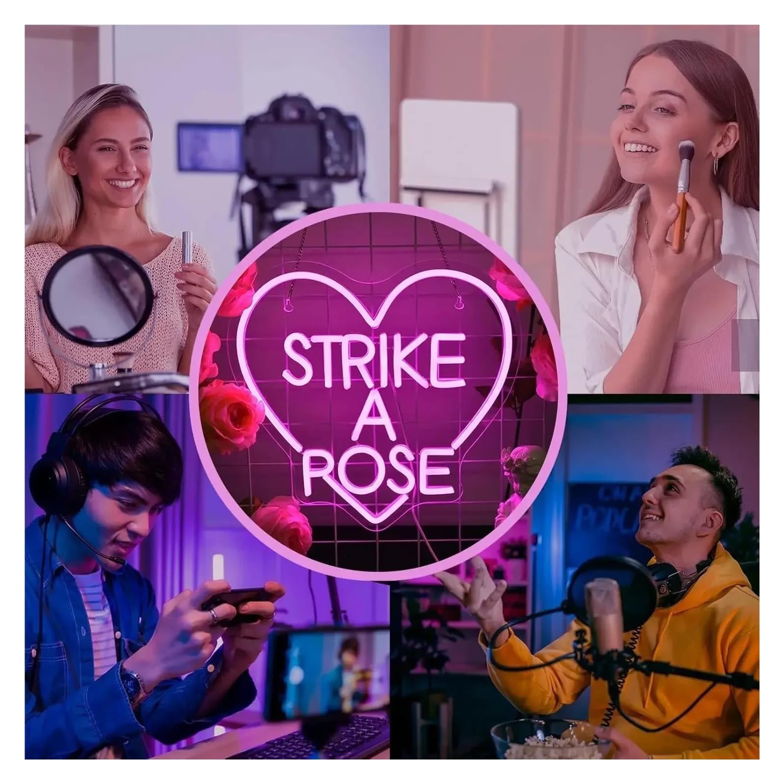 Scritta luminosa "STRIKE A PIOSE" Per Insegne Al Neon A, Decorazioni Per Soggiorno E Attività, Per Camera Da Letto, Sala Da Pranzo E Appassionati Di Arredamento Per La Casa