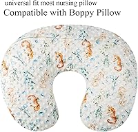 Vista 4 de Set de fundas para almohada de lactancia Dot 2 piezas, fundas ultra suaves compatibles con almohada Boppy, almohada estándar para bebé niño niña