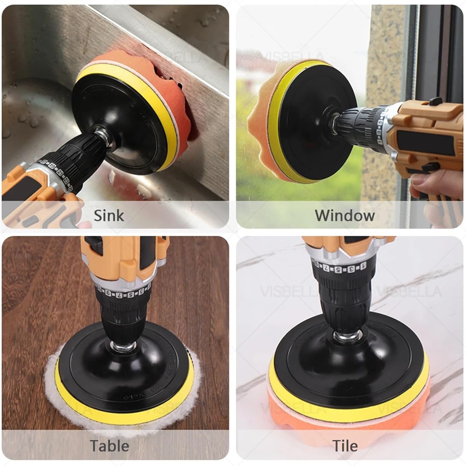 3-7 Inch Car Polishing Pad Sponge Car Polish Buffing Waxing Clean Wash Accessories Polish Buffer 7Pcs/Set(5 inch 125mm)