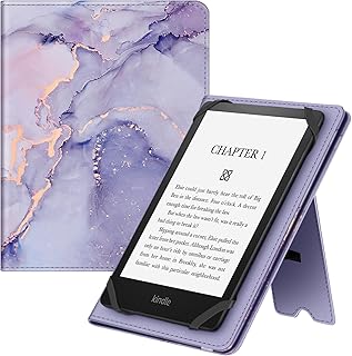 Fintie Universal Case for 6-7 Inch Tablet eReader - Premium PU Leather Sleeve Stand Cover with Card Slot & Hand Strap for 6", 6.8", 7" Kindle/Kobo/Nook/Tolino/Pocket Book E-Book Tablet, Lilac Marble