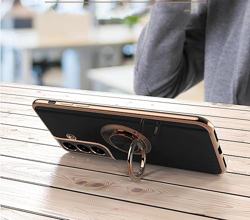 Miniatura 6 de Funda para Galaxy S24 con soporte de 360 Soporte magnético para automóvil tecnología de galvanoplastia Funda de protección delgada compatible con