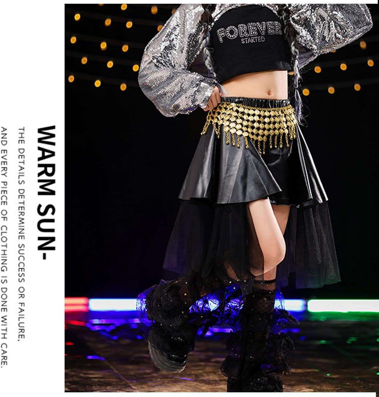 Women's Belly Dance Coin Chain Belt Dancing Hip Scarf Metal Gypsy Skirt Outfit For Halloween Costume Accessory - Image 5