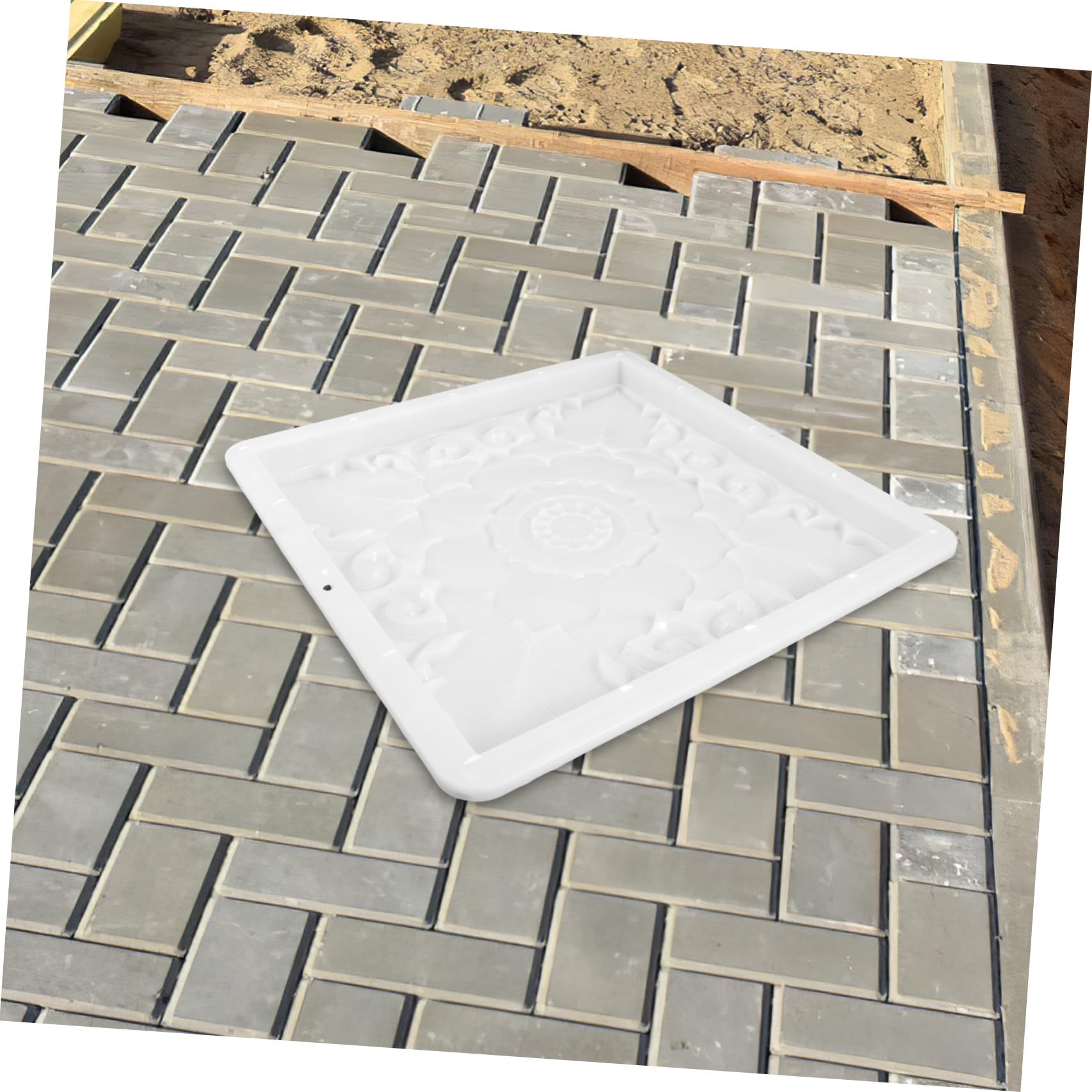 Molde Para Pavimento De Jardín y Baldosas De Cemento, Plástico Resistente, Estilo Clásico Chino Lian 40x40x3 Cm, Para Decoración Diy De Patios y Senderos, 1 Unidad, Uso Exterior