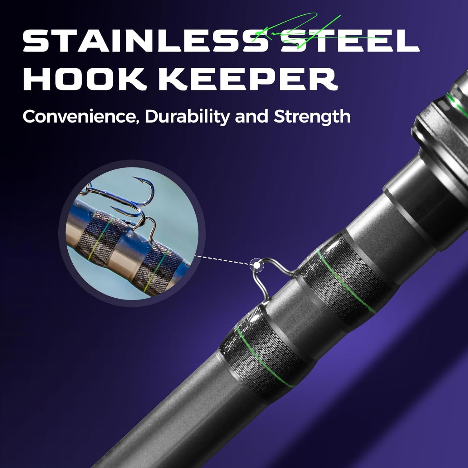 HANDING M1 Pike Heavy Fishing Rod Musky Rod 2-Piece Casting Rod with 30+24T Carbon Seaguide RA Guides Extended EVA Handle and Cork Base for Northern Pike Muskie Catfish Striped Bass Snook Skipjack