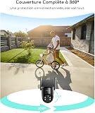 COOAU 2K Camera Surveillance WiFi Exterieure sans Fil, Caméra Solaire 3MP - 5