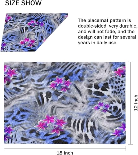 Miniatura 4 de Animal Prints Funny Placemats Set of 4 Table Mats Washable Placemat Waterproof Place Mats for Party Home Dining Table Decor 18x12 in