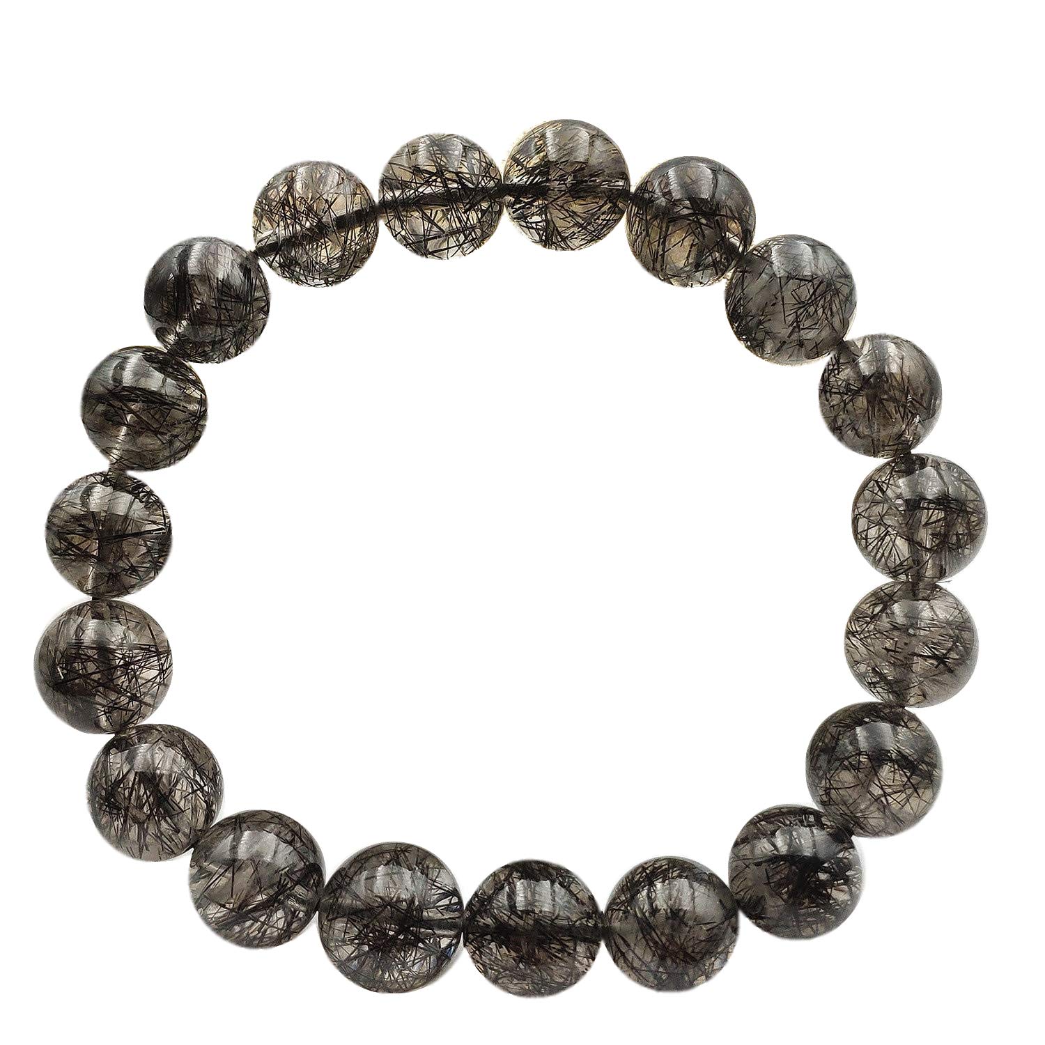 Bracelet en quartz rutilé noir 11mm pour rompre la monotonie des bijoux classiques unisexes - 5