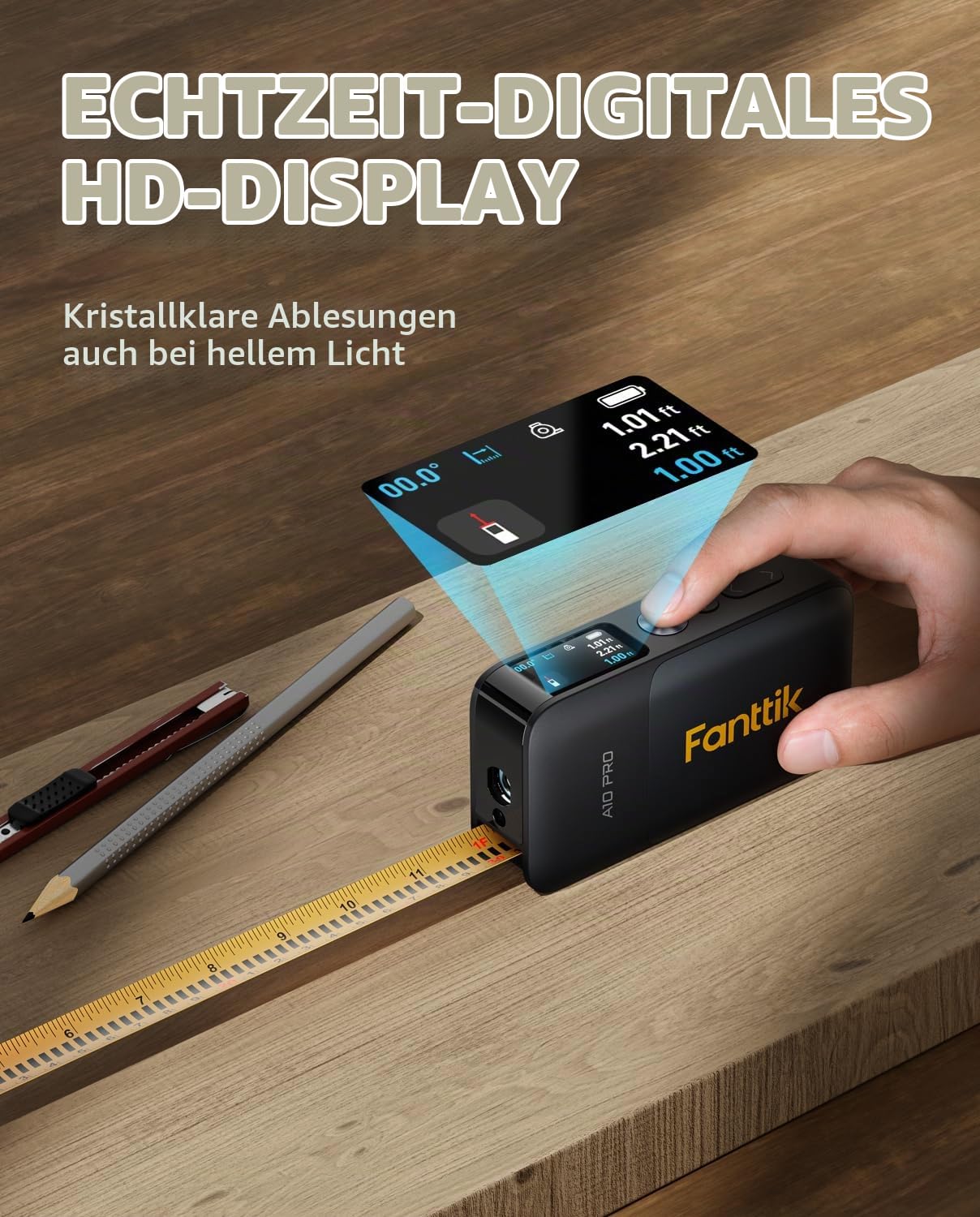 Fanttik C8 Nano Elektrische Schere & Fanttik A10 Pro 2-in-1 Digitales Laser Entfernungsmesser
