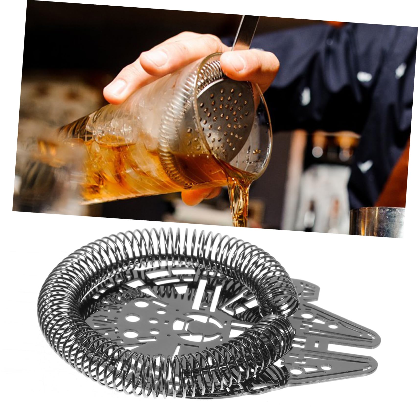 Cabilock 2piezas Colador De Cócteles De Inoxidable Profesional Para Filtrar y Pulpa Herramienta Para Bartenders