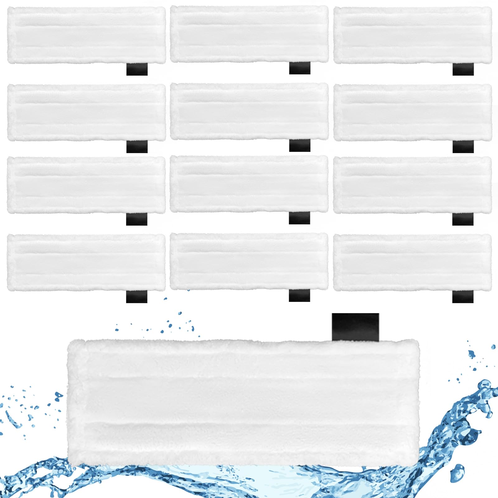 12 Bonnettes Microfibre Pour Nettoyeur Vapeur Karcher SC2 SC3 SC4 SC5 - Lavables, Réutilisables - Blanc - 10.5x19 Cm