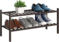 Vista 14 de BMOSU Zapatero extendido de bambú de 2 niveles de alta calidad, apilable, organizador de almacenamiento para pasillo, armario, sala de estar, Bambú