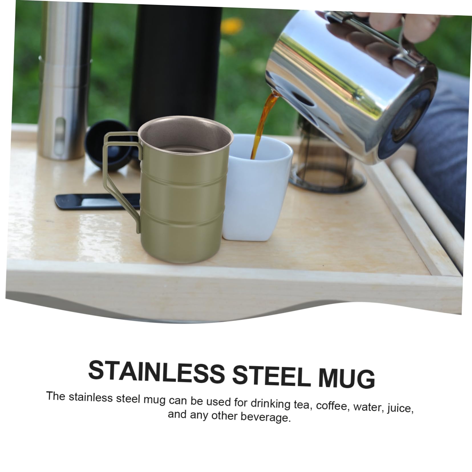 BESTOYARD 4stücke Outdoor Trinkbecher Aus Edelstahl Stilvoller Tragbarer Kaffeebecher Für Camping Picknick Und Reisen Robuster Doppelt Isolierter Becher Für Heiße Und Kalte Getränke