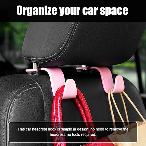 Miniatura 24 de Ziciner 4 ganchos para reposacabezas de asiento de automóvil, organizador de almacenamiento de ganchos para asiento trasero, accesorios universales