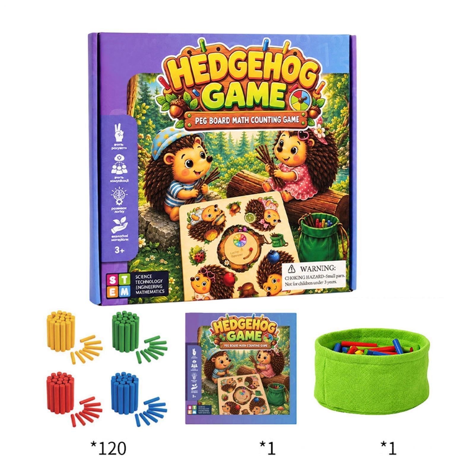 Erizo De Motricidad Fina Con Juegos Interactivos De Motricidad Fina | Tablero De Clavijas Para Contar Y Matemáticas Para Niños Hogar Escuela Preescolar Aula Viaje Cumpleaños