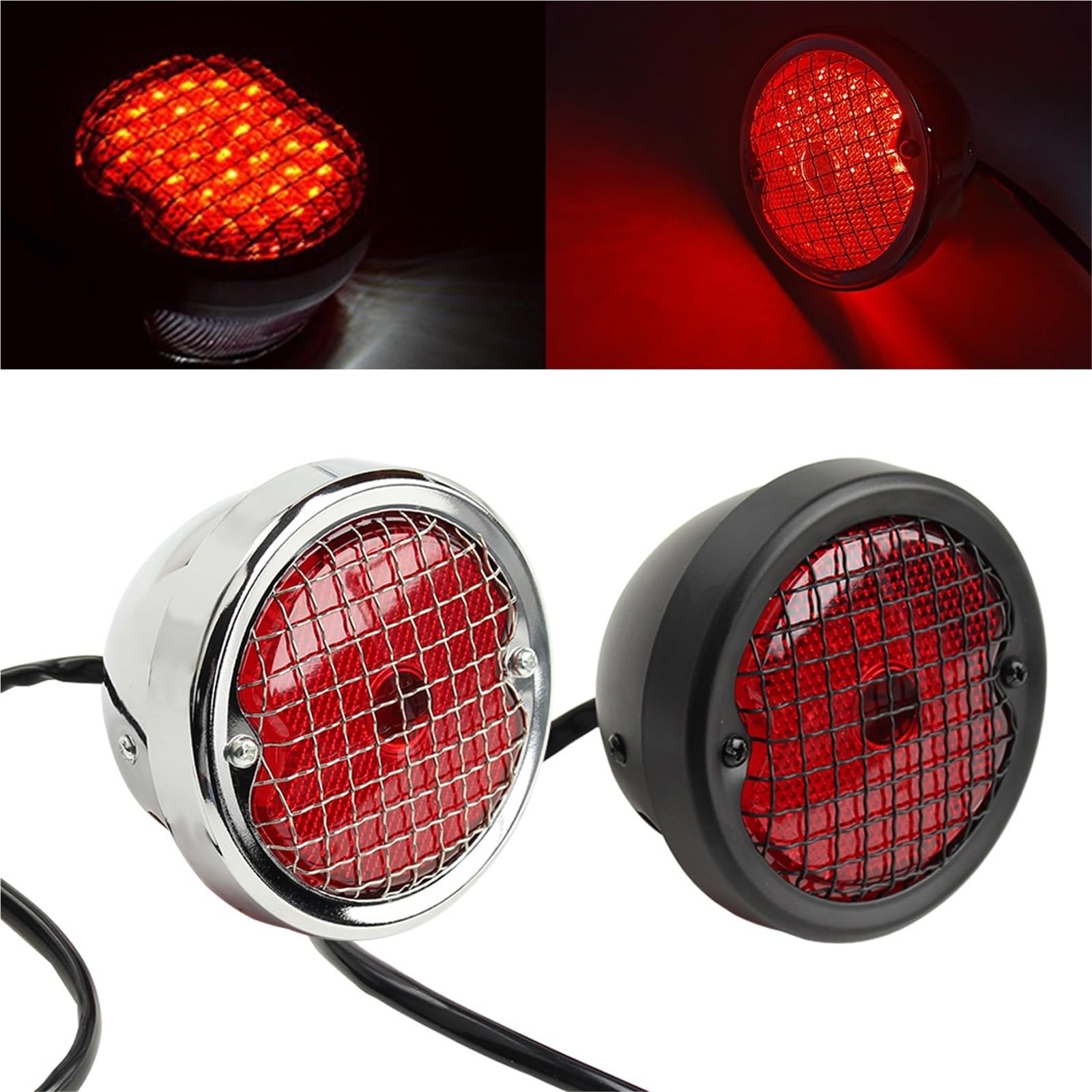 Feux Arrière Freinage Moto Feu Arrière Universel De Plaque D'immatriculation LED pour Motos pour Sportster Dyna Bobber Stop Indicateur Clignotant