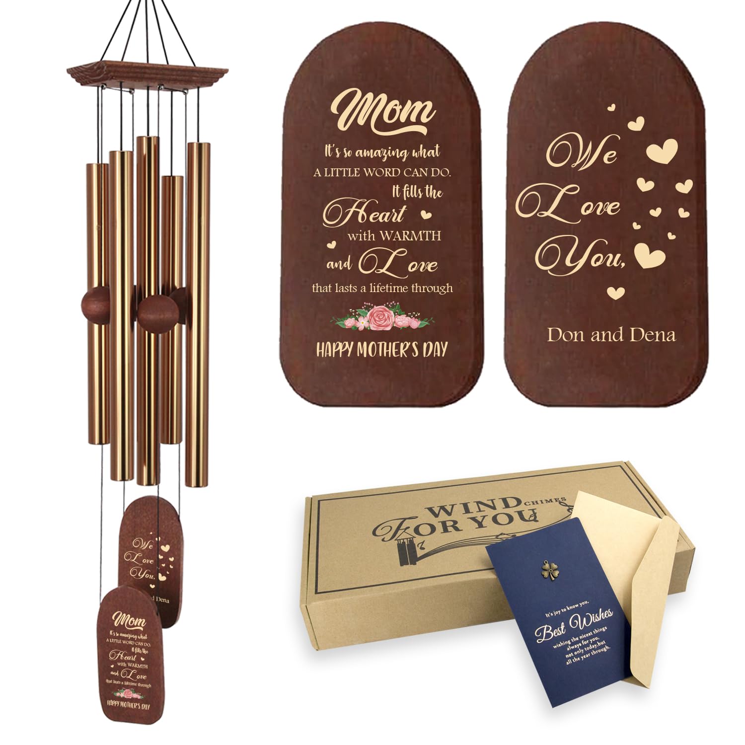 ASTARIN Personalized from Daughter Son, Birthday Gift Wind Chimes for Mom Grandma Wife, Wind Chime Thank You Gift for Women Home Yard Garden Outdoor Decor