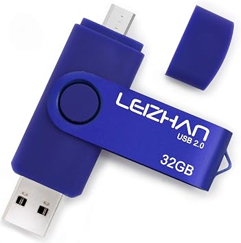 OTG USB Flash Drive 32GB Micro USB Thumb Drive Gift for Android Smart Phone, USB Photo Stick Pen Drive for PCs Blue
