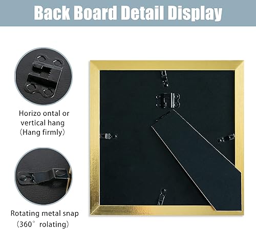 Miniatura 7 de YK Artwood Impresiones en lienzo personalizadas con tus fotos, marco de madera dorado moderno de 10 x 10 pulgadas con tu foto o arte, carga