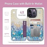 Vista 31 de LETO para iPhone 15 Pro Funda tipo cartera - Tapa tipo folio con patada - Diseños de moda - Tarjetero - Funda protectora para mujeres y niñas - 6.1