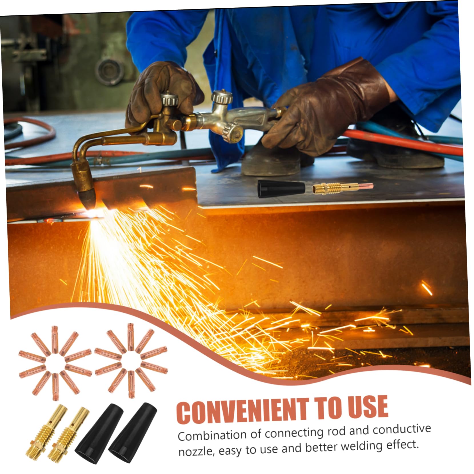 OSOLADY Mig Welding Accessories Welding Nozzle Tips Flux Core Nozzle Mig Nozzle Kit Welding Protective Cover Daily Use Welder Nozzle Tip