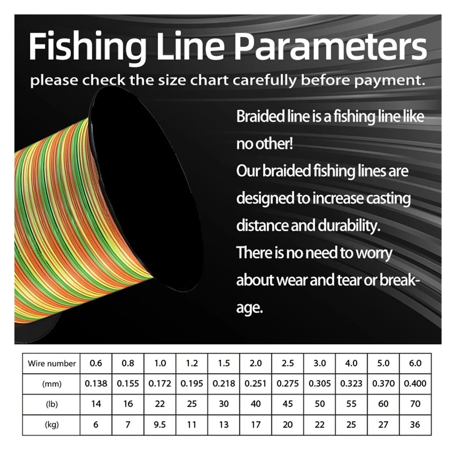 Línea de Pesca Trenzada, línea multifilamento PE Hilos X16