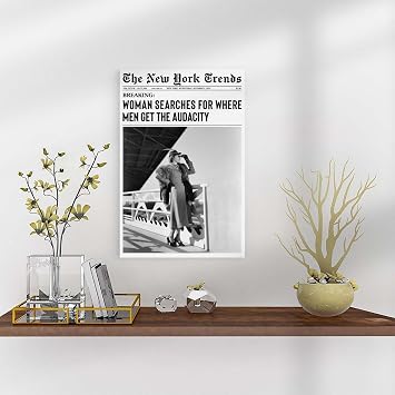 Trendy Wall Art, Audacity Newspaper Print, Funny Wall Art Decor, Magazine Cover, Girls Room Decor, Photo Print, Retro Poster Unframe-style 12x18inch(30x45cm)