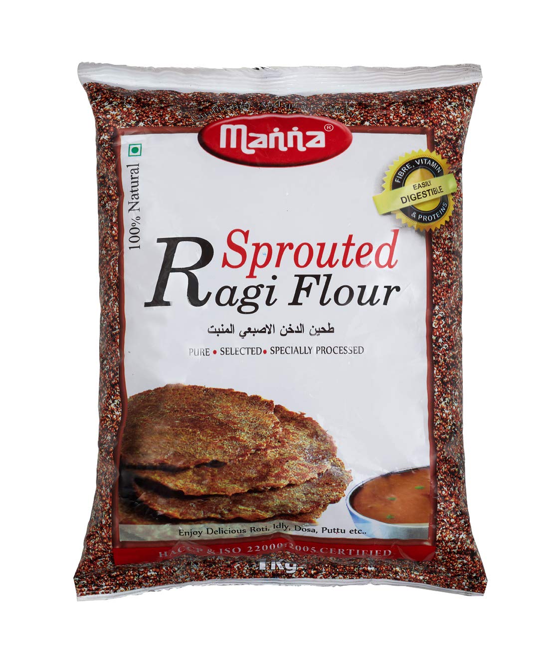Manna Sprouted Ragi Flour, 1kg | 100% Natural Sprouted Finger Millet Flour | Nachni Atta | Kelvaragu Flour | Rich in Calcium & Protein (B092MGM824) Amazon Price History, Amazon Price Tracker