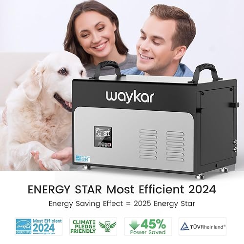 Miniatura 3 de Waykar Energy Star - Deshumidificador comercial más eficiente de 130 pintas, con bomba y manguera de drenaje para espacios de arrastre, sótanos, uso