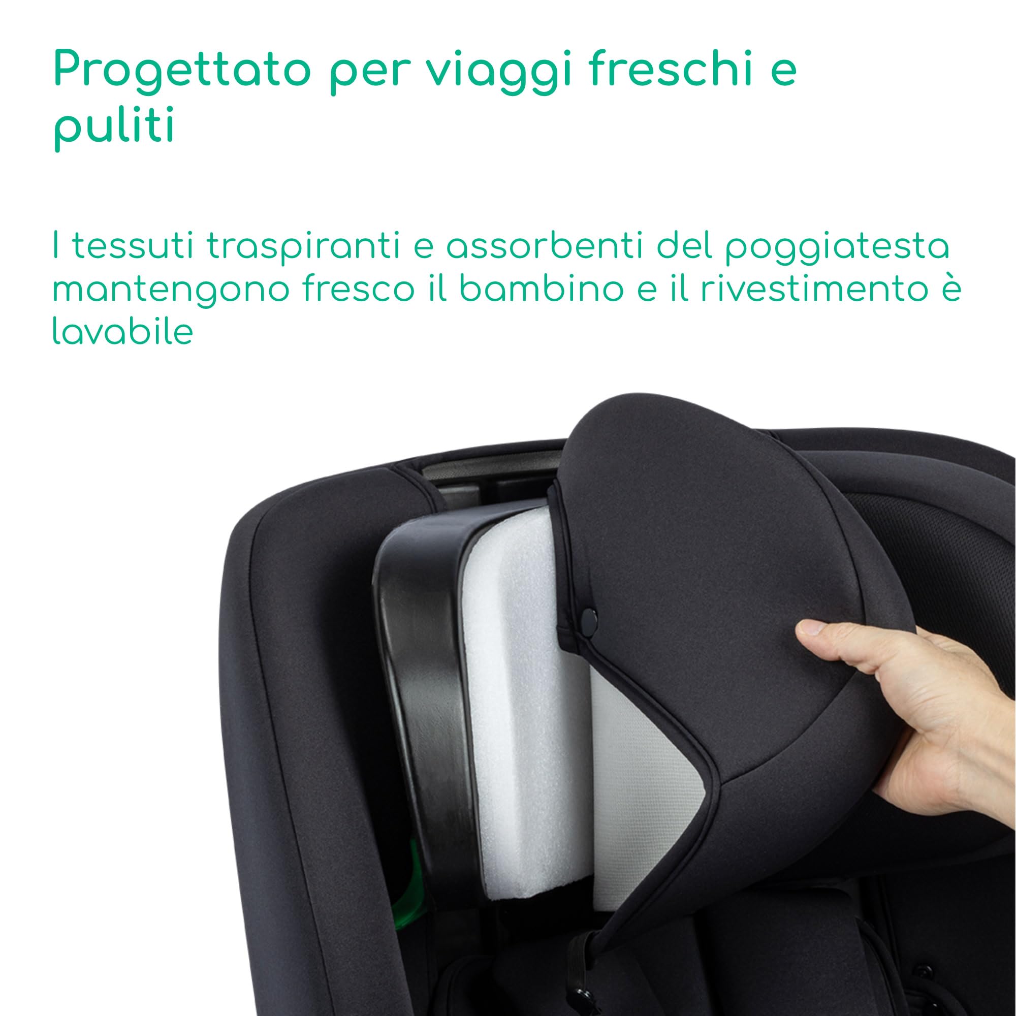 Bebeconfort Ever i-Safe, Seggiolino Auto 9-36 kg, 15 Mesi-12 Anni, 76-150 cm, Sicurezza R129, Protezione dagli impatti laterali, Poggiatesta 11 Posizioni, Braccioli Integrati, Full Black