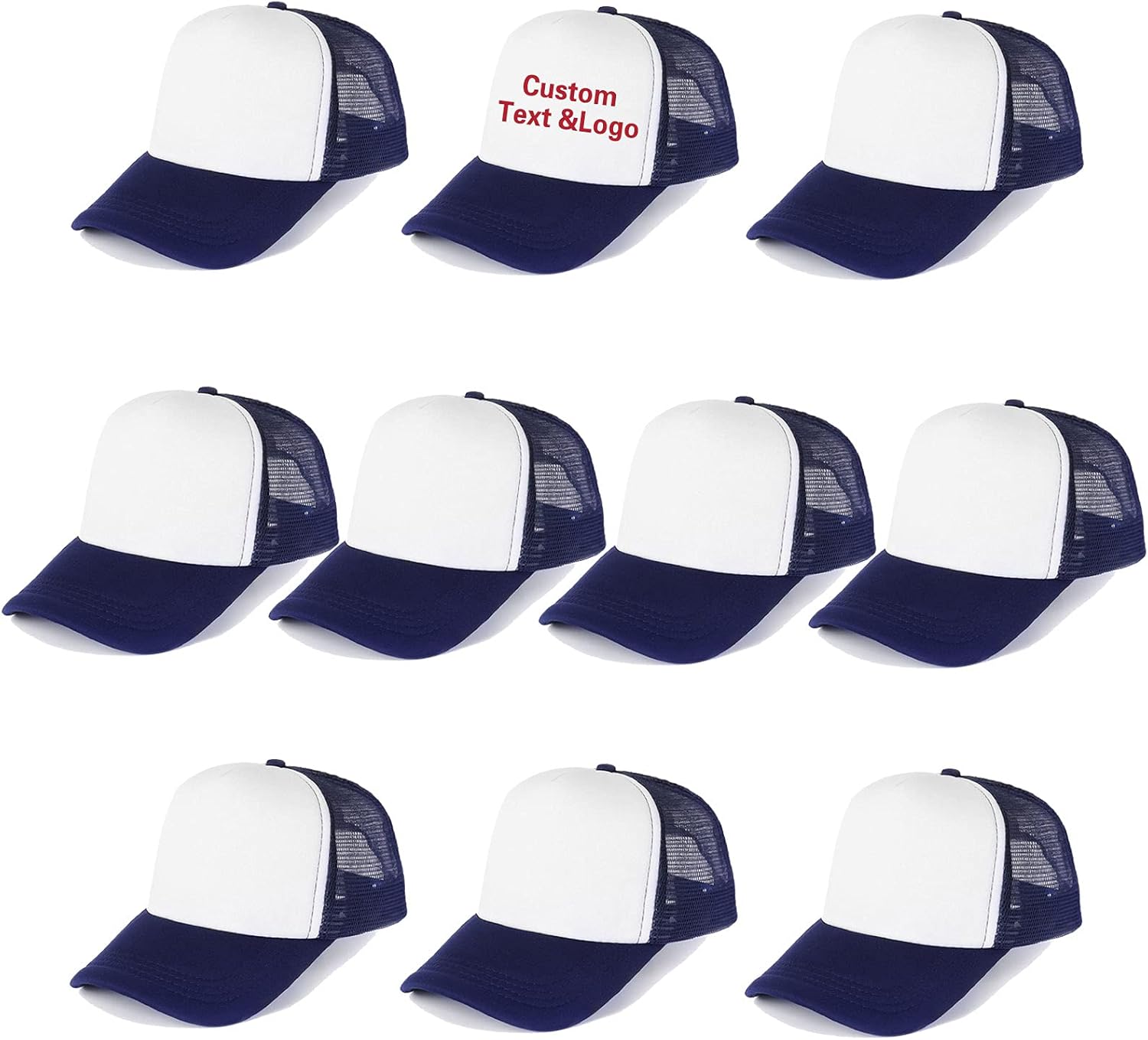 Ultrafun 10 Pack Trucker Hat Mesh Sublimation Blank Hats Adjustable Baseball Caps Hats for Men Women
