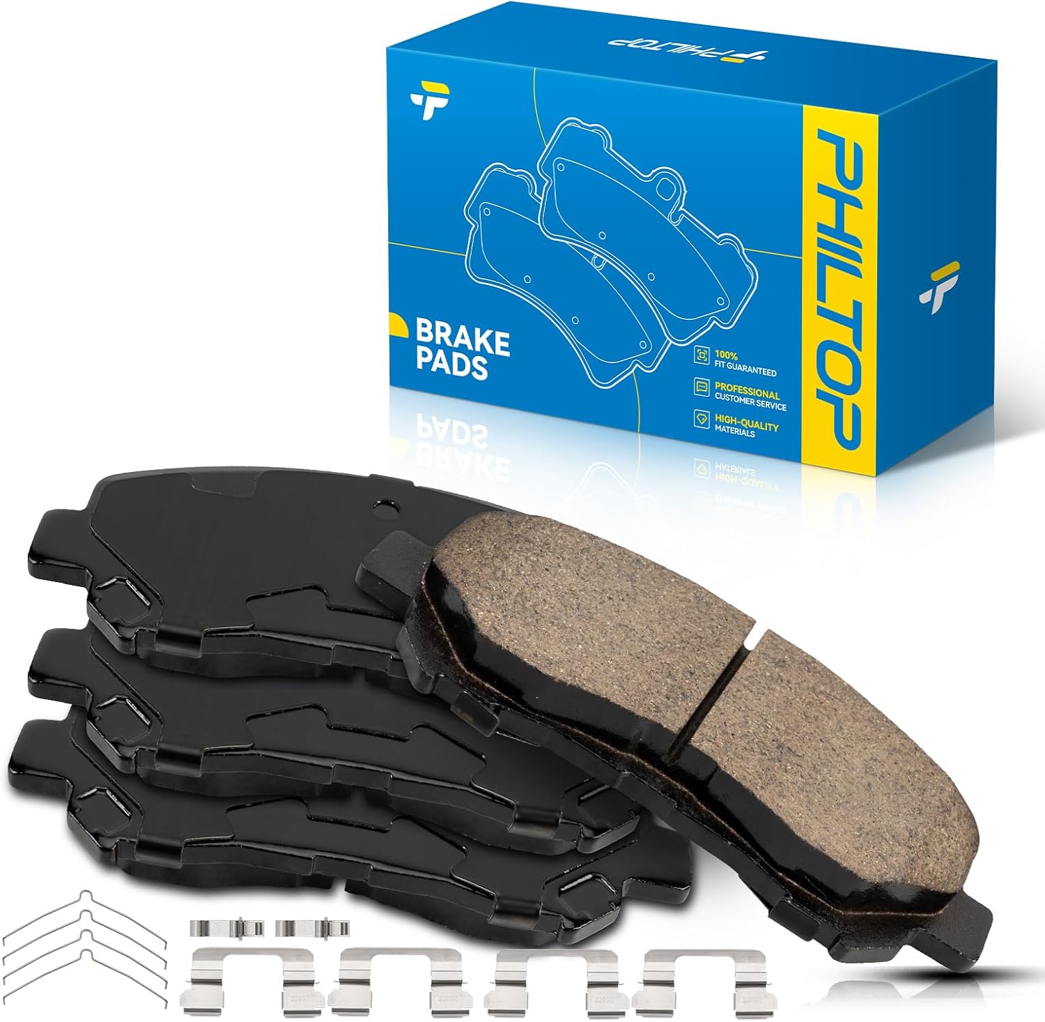 PHILTOP Ceramic Front Brake Pads For Maxima 2009-2014 2016-2020, 4 Pcs replace # D1374