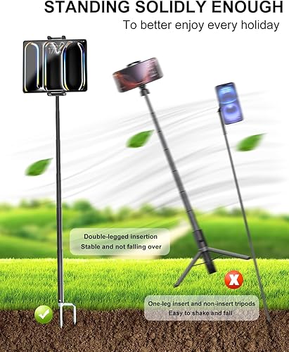 Miniatura 2 de Trípode para tableta para exteriores monopie de metal de 57 pulgadas soporte de trípode para iPad para camping, viajes, campo, fiestas, reuniones,