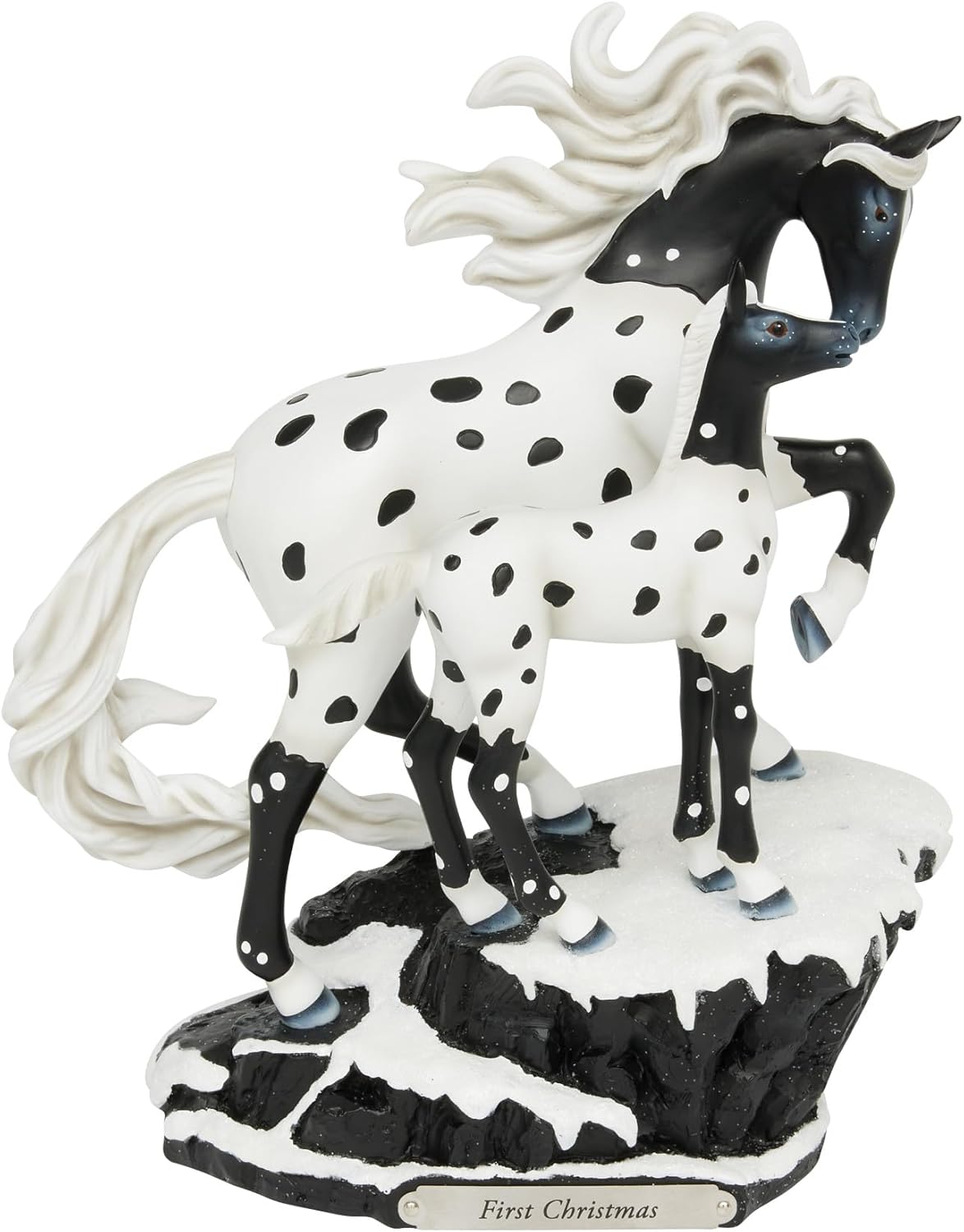 Enesco Trail of Painted Ponies Mare and Foal Figurine First Christmas Theme – Hand-Painted Resin Horse Collectible with Gift Box and Collector Card
