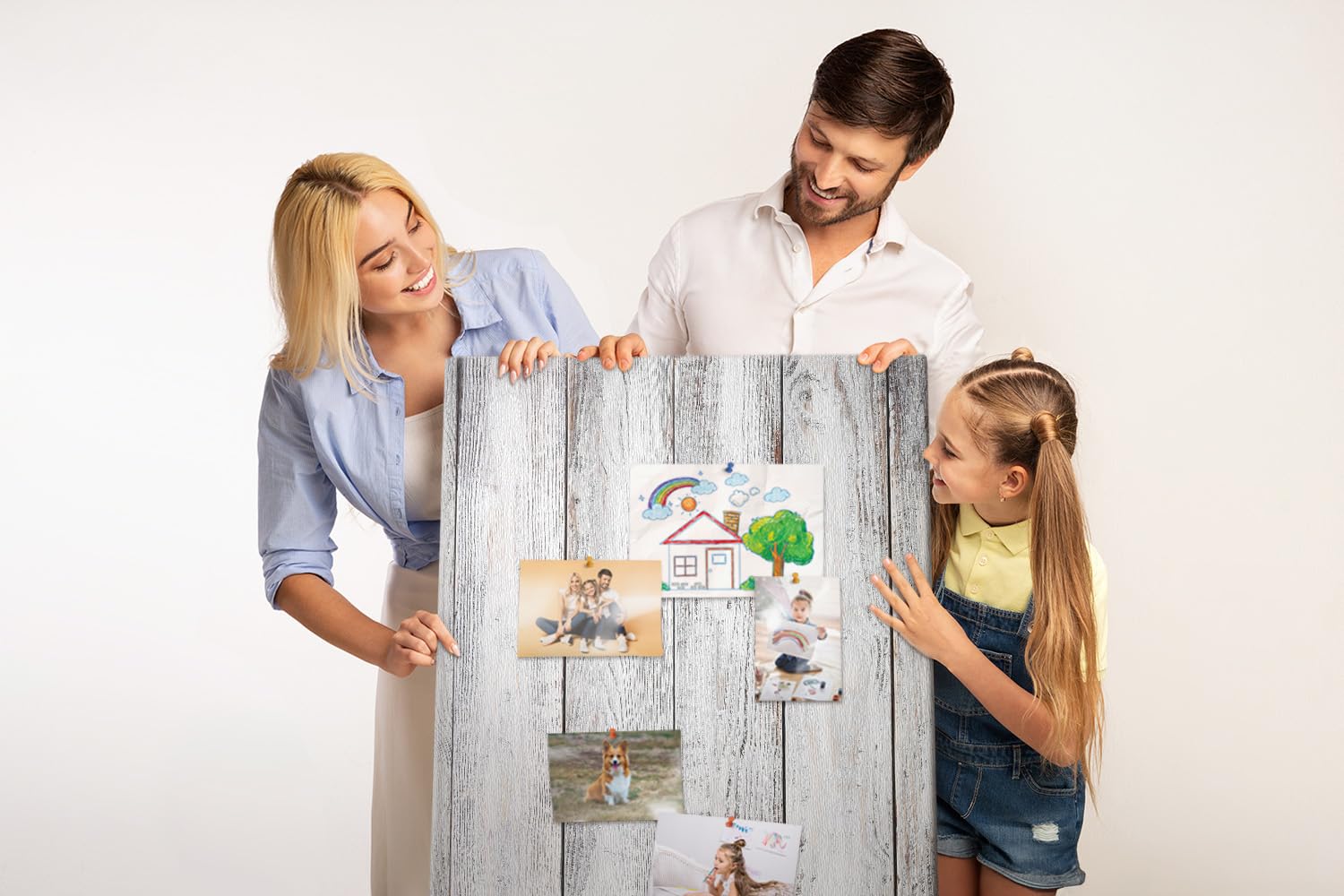 Pizarra de corcho con diseño original 80x120 cm | Madera pintada