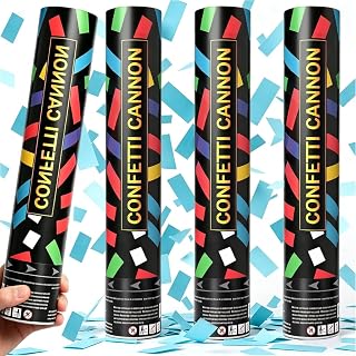 Konfettikanonen *4, 40cm Party Popper, Konfetti Shooter, konfetti Kanonen, konfettikanone Hochzeit, 5-8m Biologisch Abbaubares konfetti Partykanonen für Hochzeit, Geburtstag,Babyparty,Absolvent