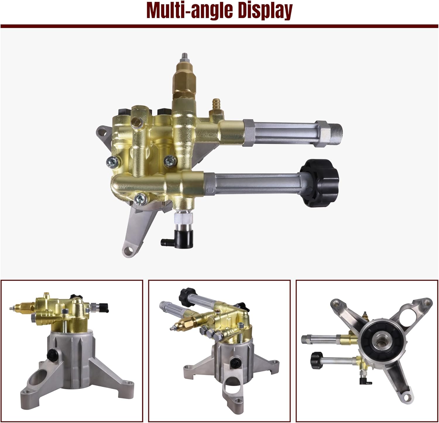 Replacement RMW25G28-EZ Pressure Washer Pumps Right-Handed Pump 7/8” Vertical Shaft Power Washer Pump 2800 PSI, 2.5 GPM, 193 Max Bar with Thermal Relief Valve, Easy Start Valve