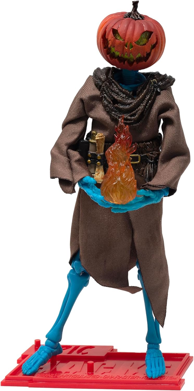 Boss Fight Studio Epic H.A.C.K.S. Grim Spectre Skeleton Action Figure – Highly Articulated Collectible Figurine with Accessories – Magic Book, Flame, Scythe, Alternate Head & Hands, and Stand – 1:12